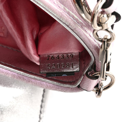 Iridescent Nappa Vertical Matelasse Small Maxi Horsebit Chain Shoulder Bag Escape Pink