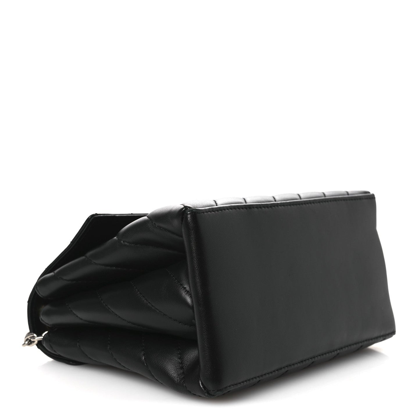 Calfskin Diagonal Quilted Jackhammer 24 Shoulder Bag Black