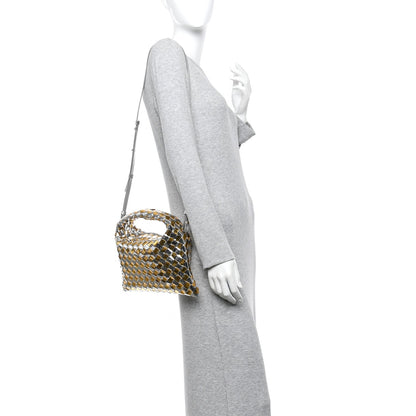 Metallic Lambskin Intrecciato Mini Hop Silver Gold