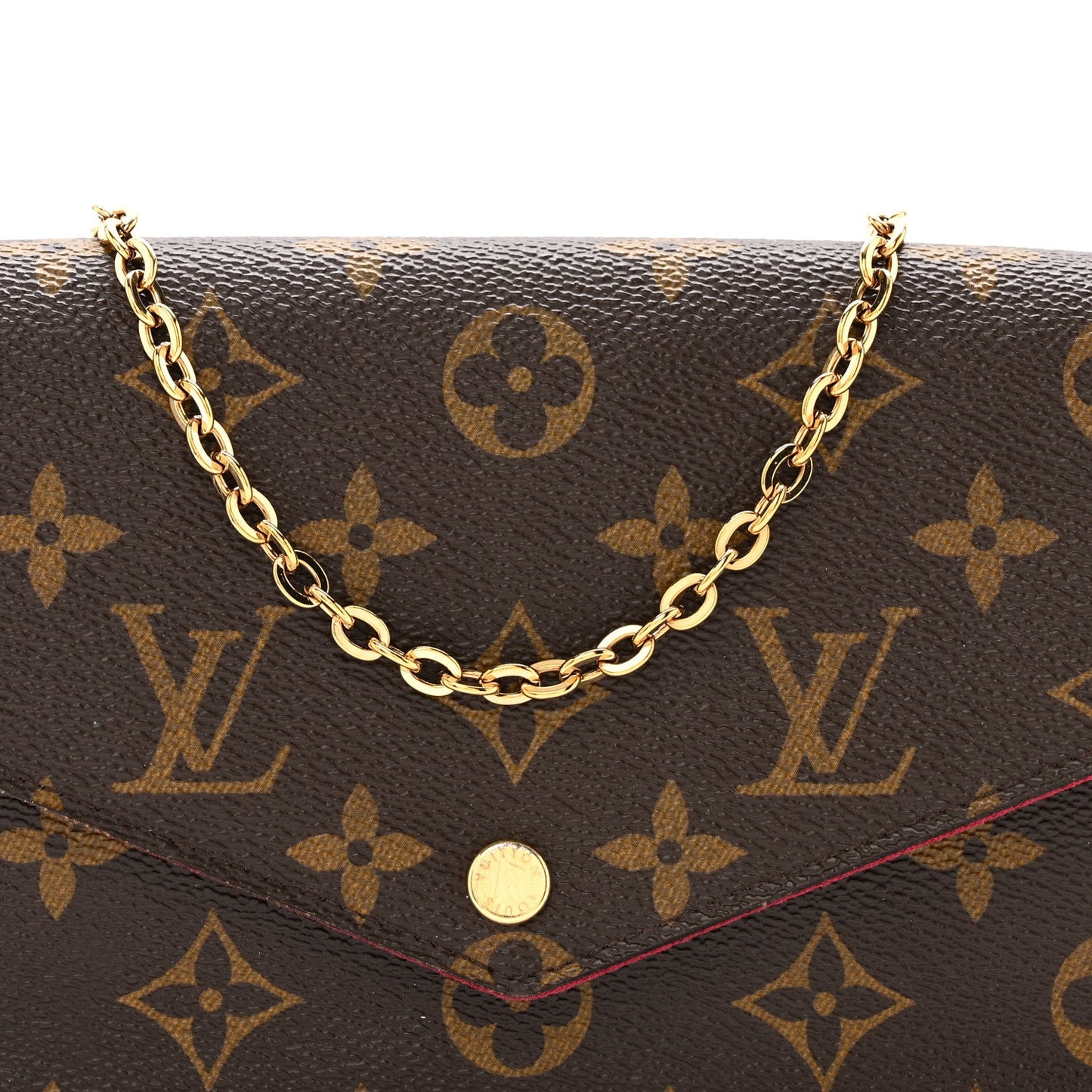 Monogram Pochette Felicie Chain Wallet Fuchsia