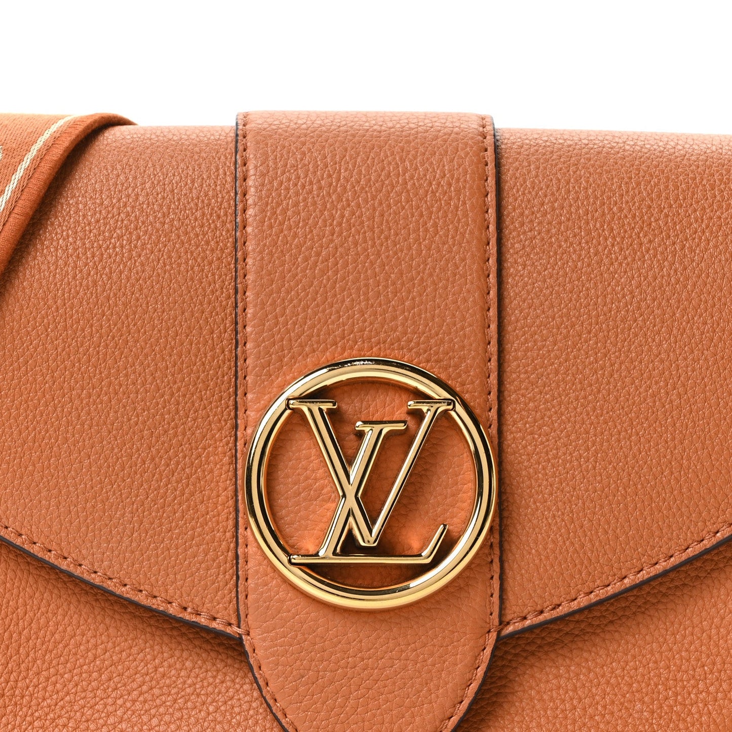 Grained Calfskin LV Pont 9 Soft MM Golden Siena