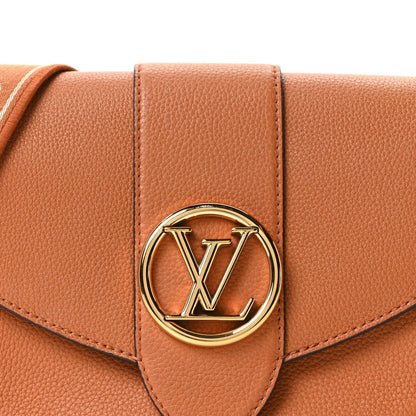 Grained Calfskin LV Pont 9 Soft MM Golden Siena