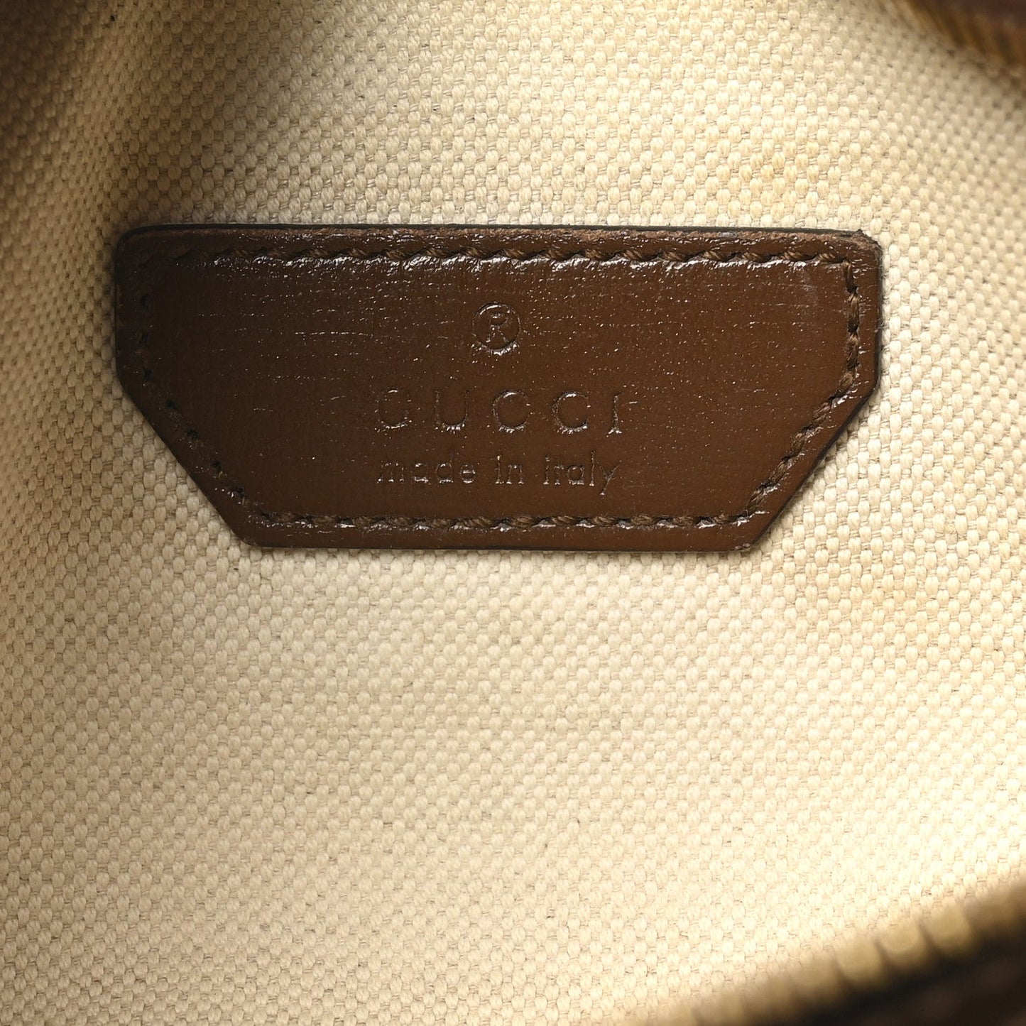 GG Supreme Monogram Textured Calfskin Retro Interlocking G Belt Bag Beige Ebony Brown Sugar