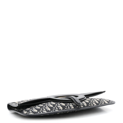 Oblique Fold Over Clutch Blue