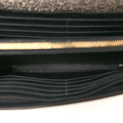 Grained Metallic Calfskin Monogram Chain Wallet Bronze