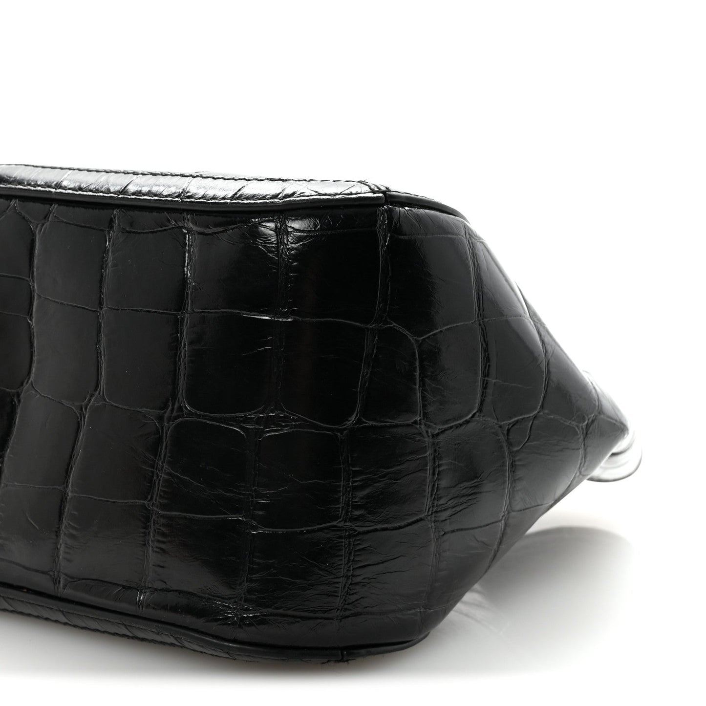 Calfskin Crocodile Embossed Small Greca Goddess Shoulder Bag