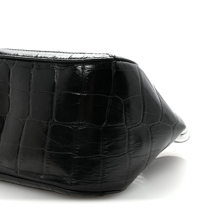 Calfskin Crocodile Embossed Small Greca Goddess Shoulder Bag