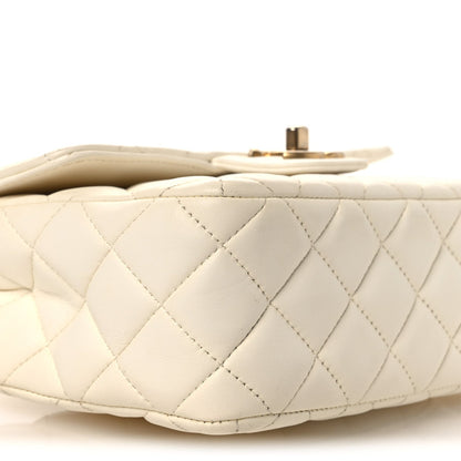 Lambskin Quilted Casino Chips Small Square Flap White