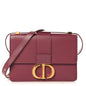 Smooth Calfskin 30 Montaigne Flap Bag Burgundy