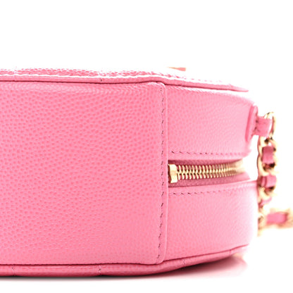 Caviar Quilted Gripoix CC Round Clutch With Chain Pink