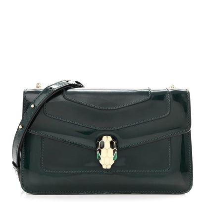 Metallic Serpenti Forever Small Shoulder Bag Green