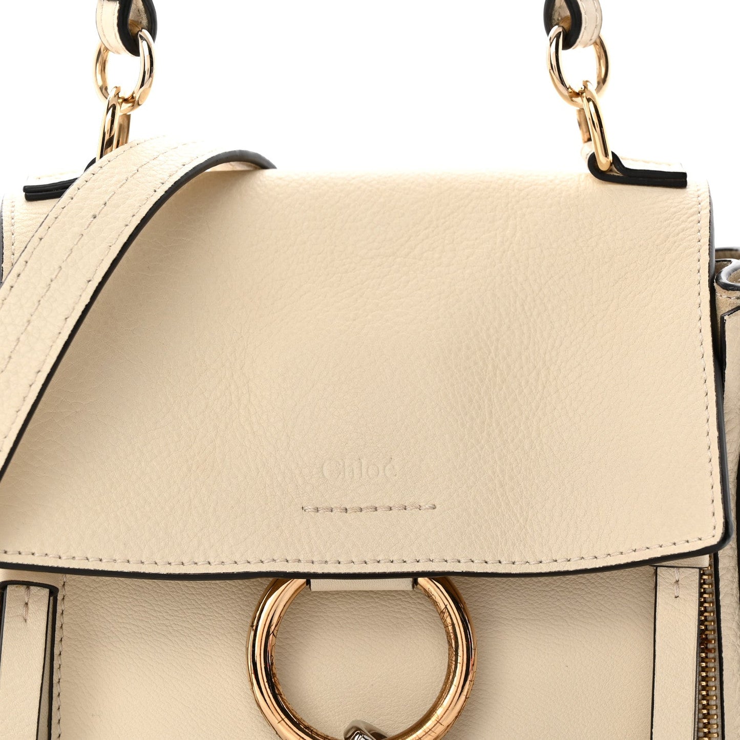 Calfskin Mini Faye Day Shoulder Bag Off White