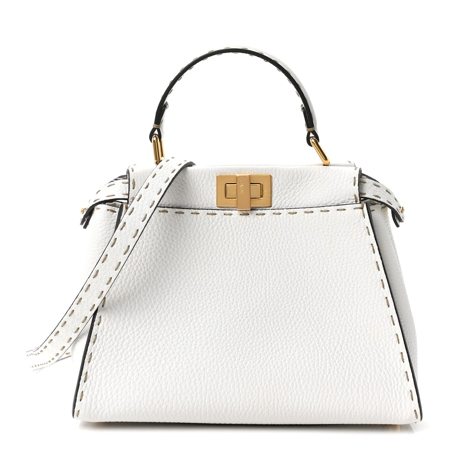 Cuoio Romano Selleria Mini Peekaboo Iconic Satchel White