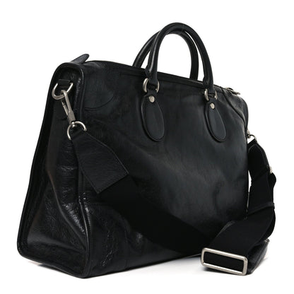 Fluffy Calfskin Morpheus Weekender Duffle Black