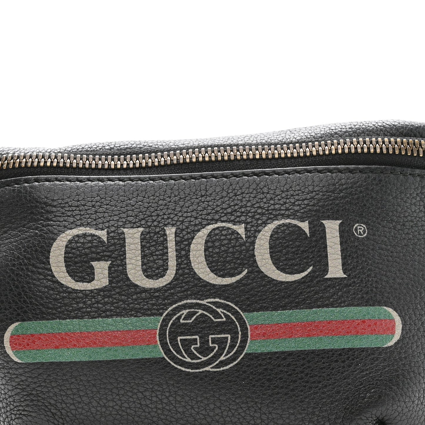 Grained Calfskin Small Logo Belt Bag Black