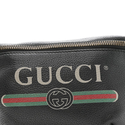 Grained Calfskin Small Logo Belt Bag Black