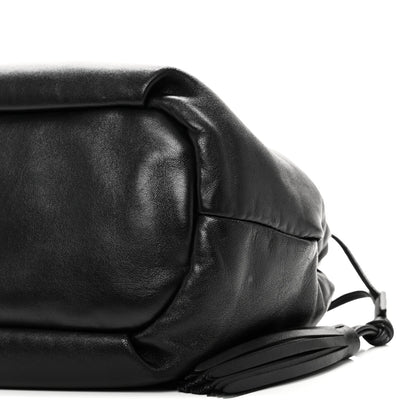 Nappa Drawstring Tote Black