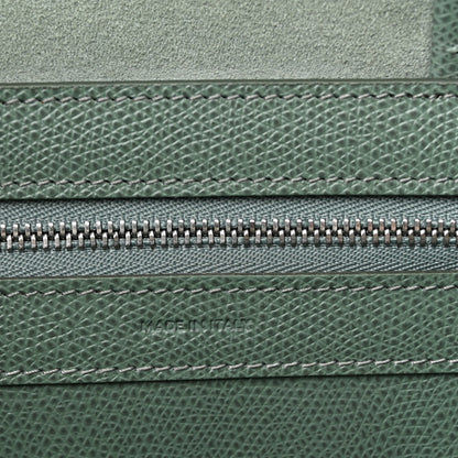 Grained Calfskin Small Vertical Cabas Green