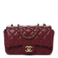 Lambskin Quilted Extra Mini Flap Bag Burgundy
