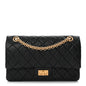 Aged Calfskin Quilted 2.55 Reissue 225 Flap Black