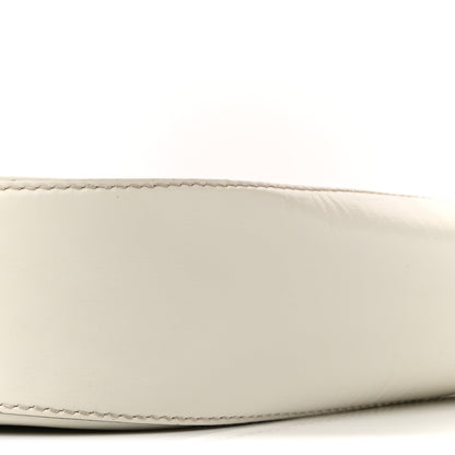 Brushed Calfskin Cleo Adjustable Strap Shoulder Bag White