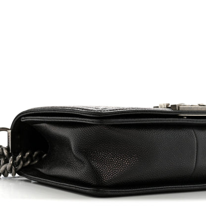 Caviar Quilted Medium Boy Flap Black