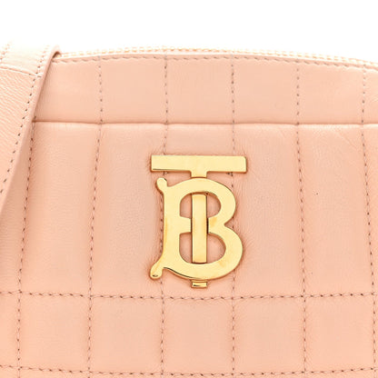 Lambskin Quilted Mini Lola Camera Bag Peach