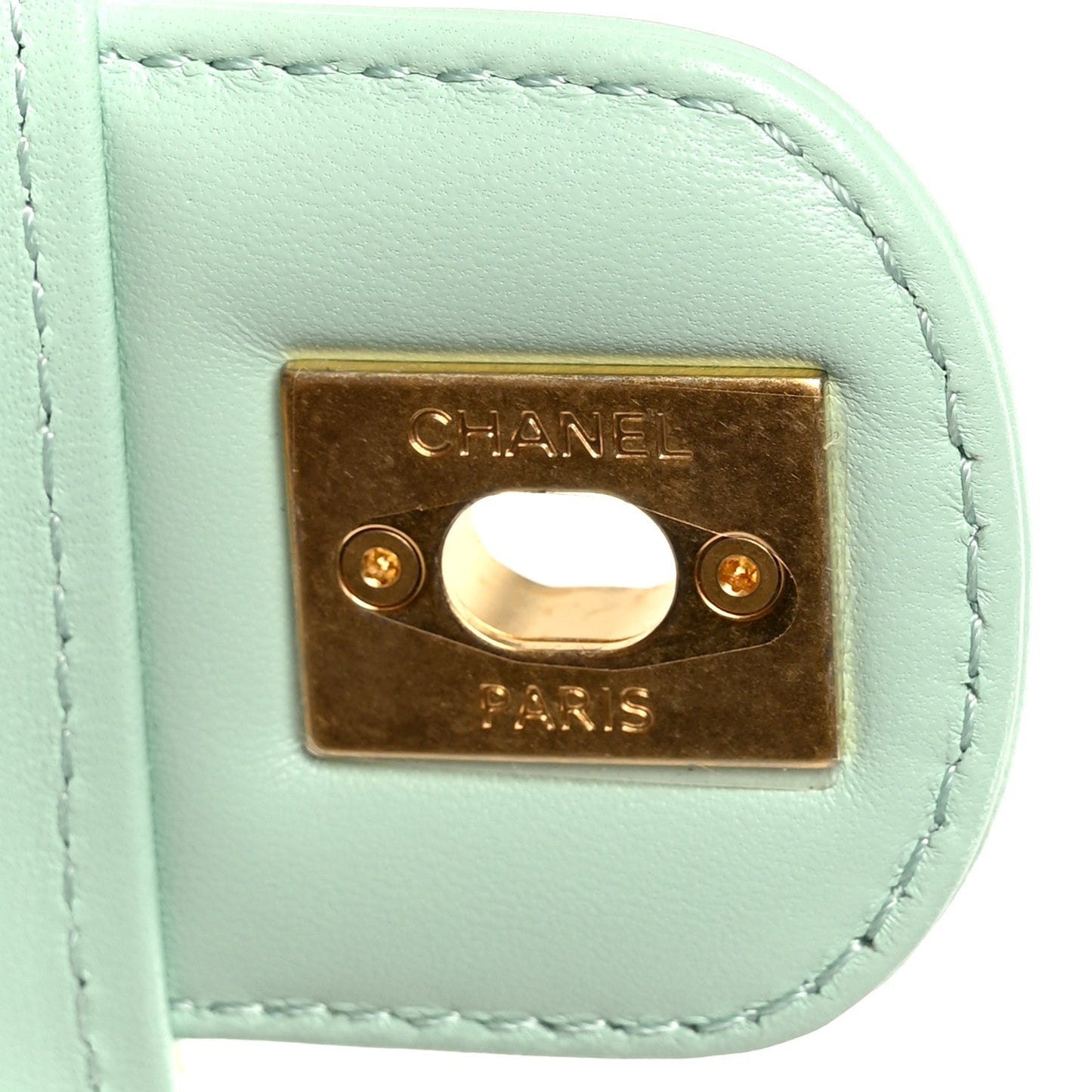 Tweed Handle Crush Top Handle Flap Bag Light Blue Ecru