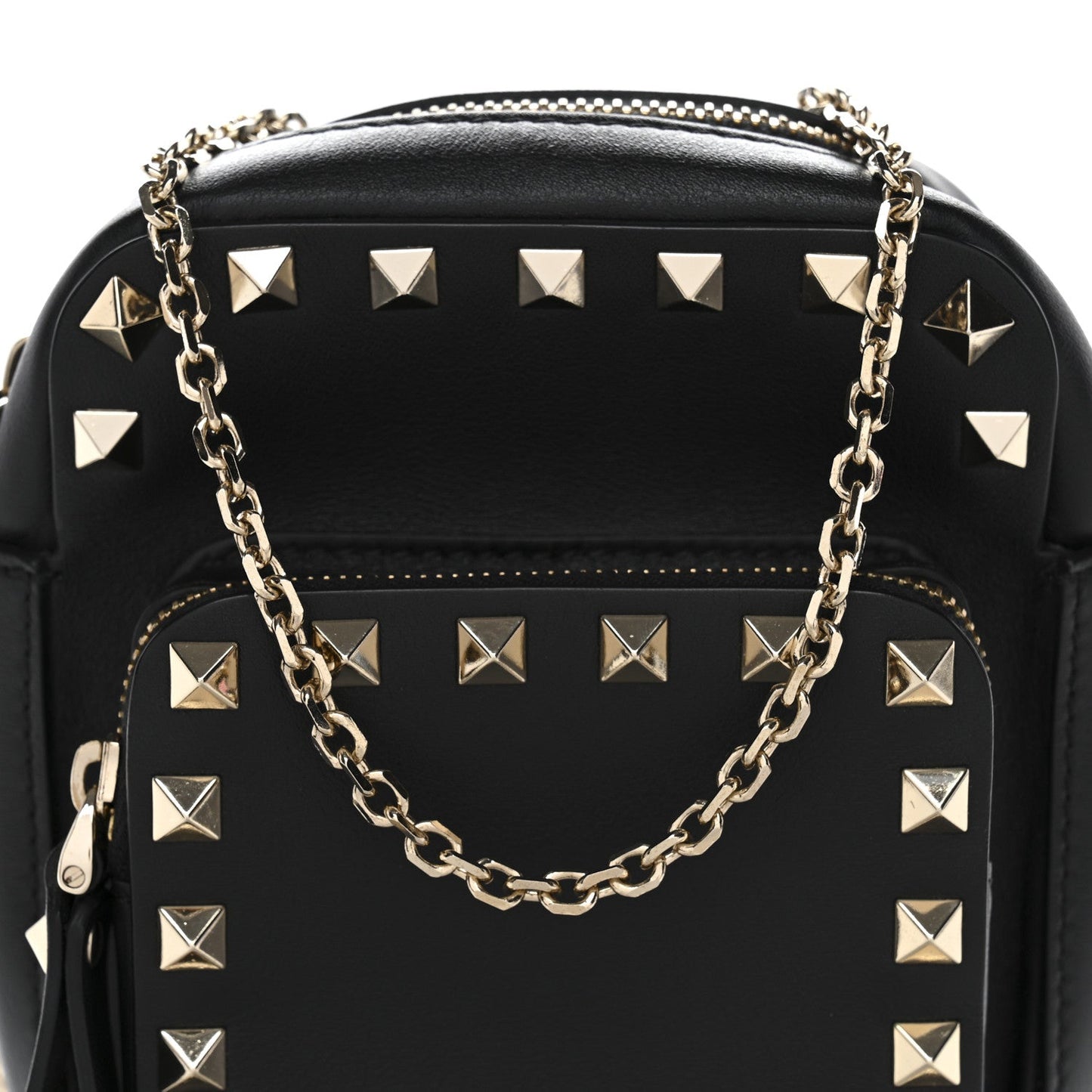 Calfskin Rockstud Crossbody Black