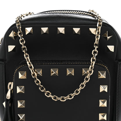 Calfskin Rockstud Crossbody Black