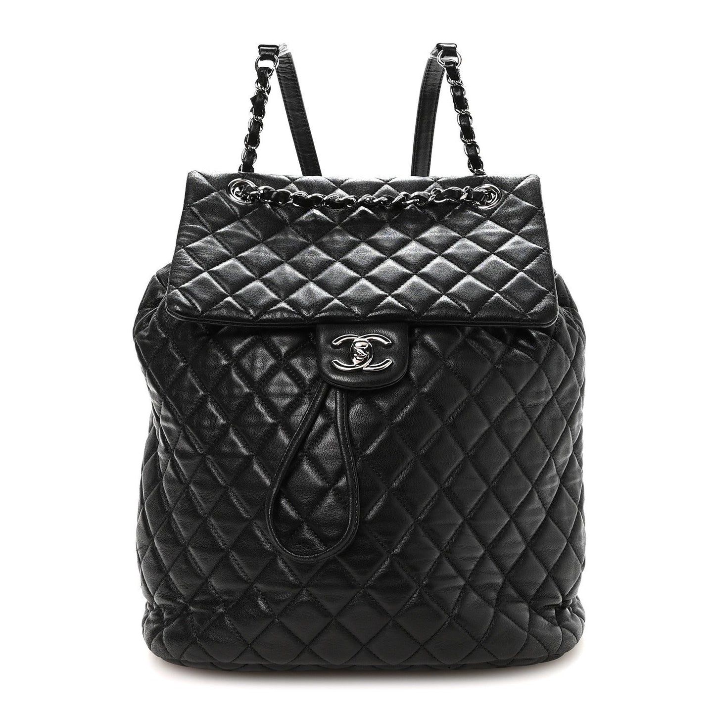Lambskin Quilted Large Urban Spirit Backpack Black
