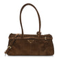 Suede Triangle Medium Bonnie Shoulder Bag Cacao