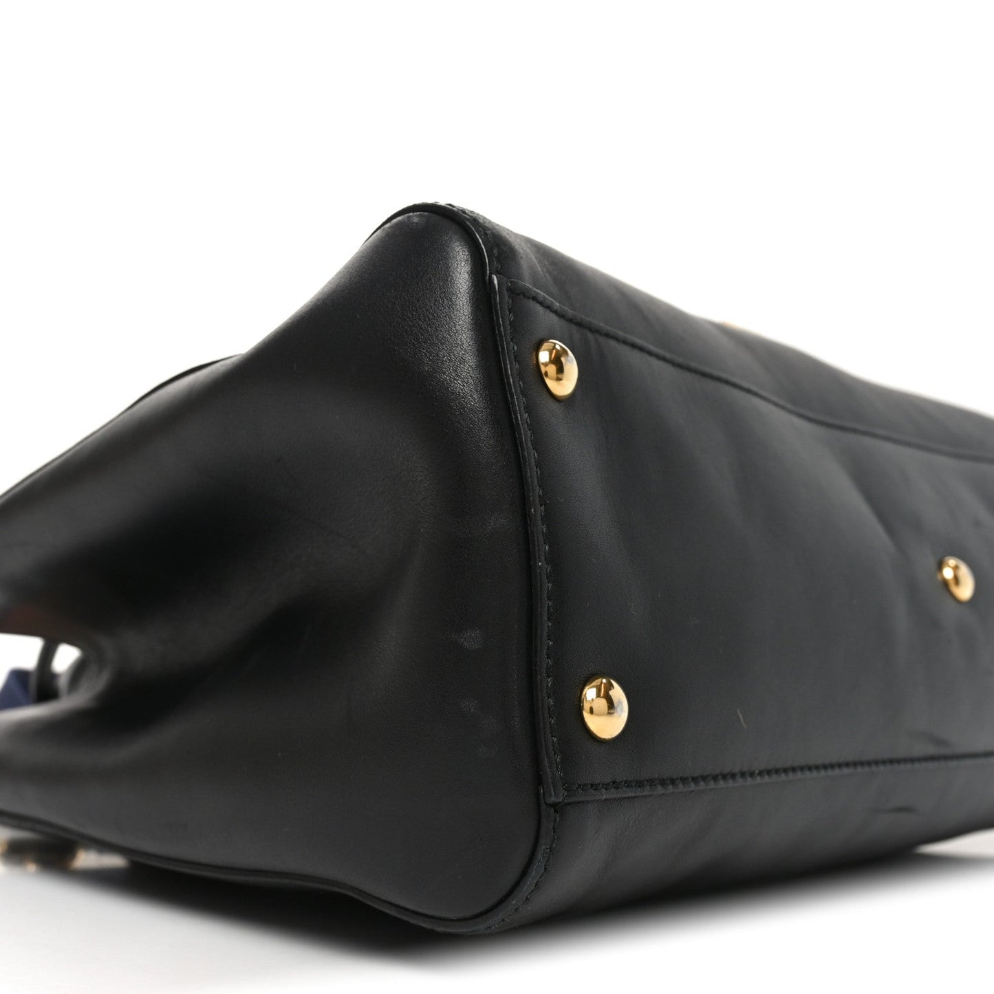 Calfskin Large Sylvie Top Handle Tote Black