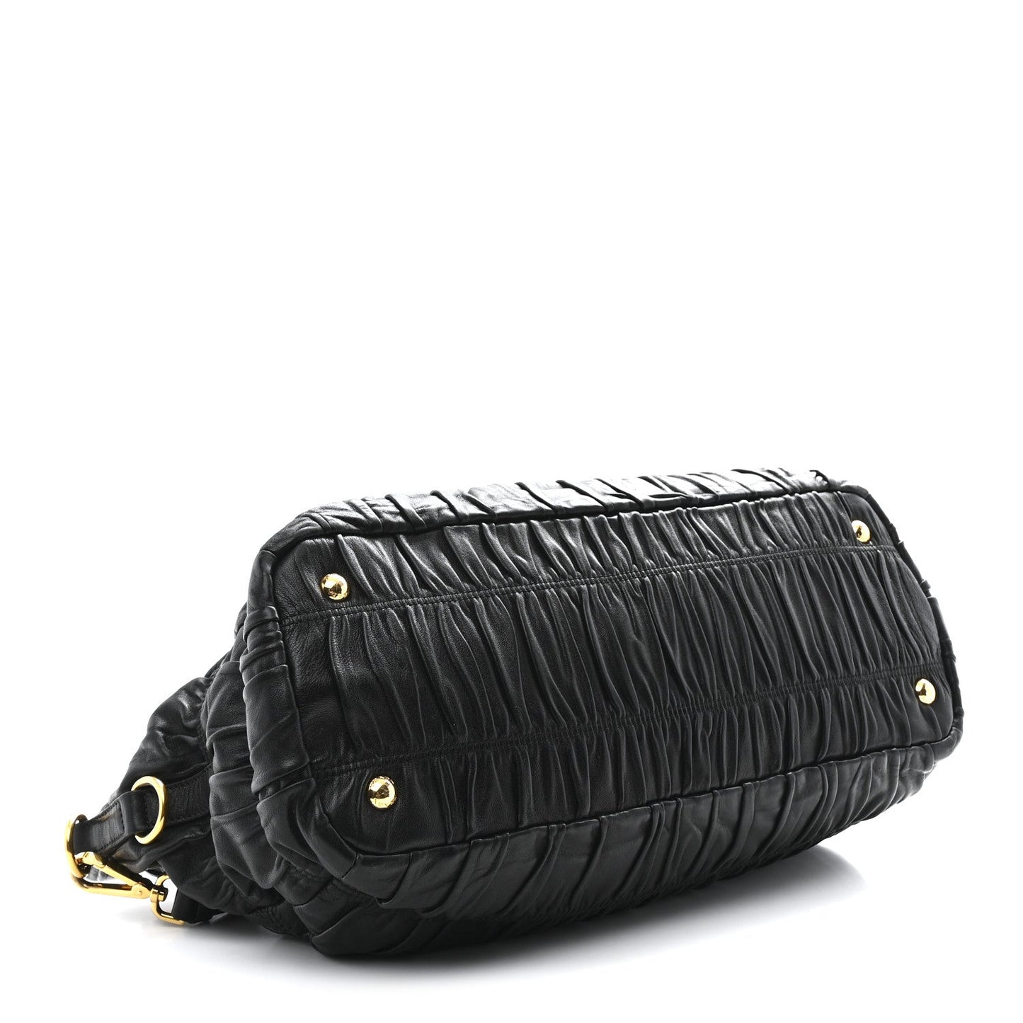 Nappa Gaufre Top Handle Satchel Black