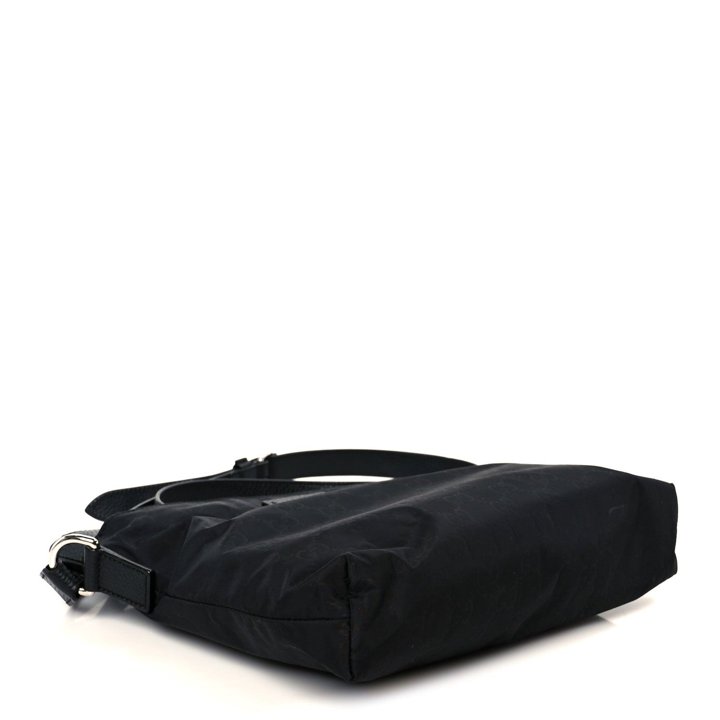 Nylon Monogram Dollar Calfskin Flat Messenger Bag Black