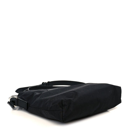 Nylon Monogram Dollar Calfskin Flat Messenger Bag Black