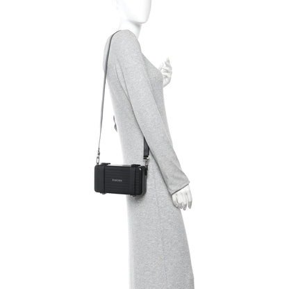 Matte Aluminum Personal Cross-Body Bag Black