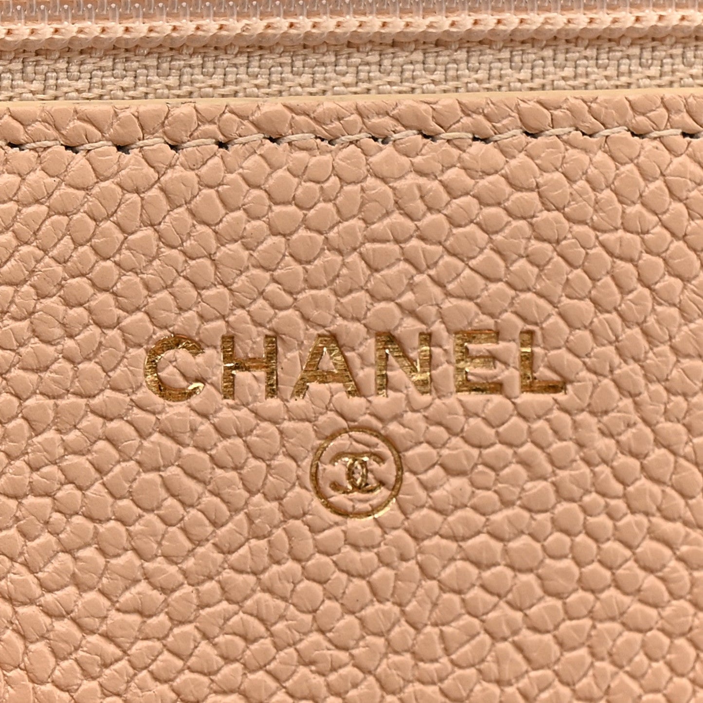 Caviar Quilted Boy Wallet On Chain WOC Light Beige