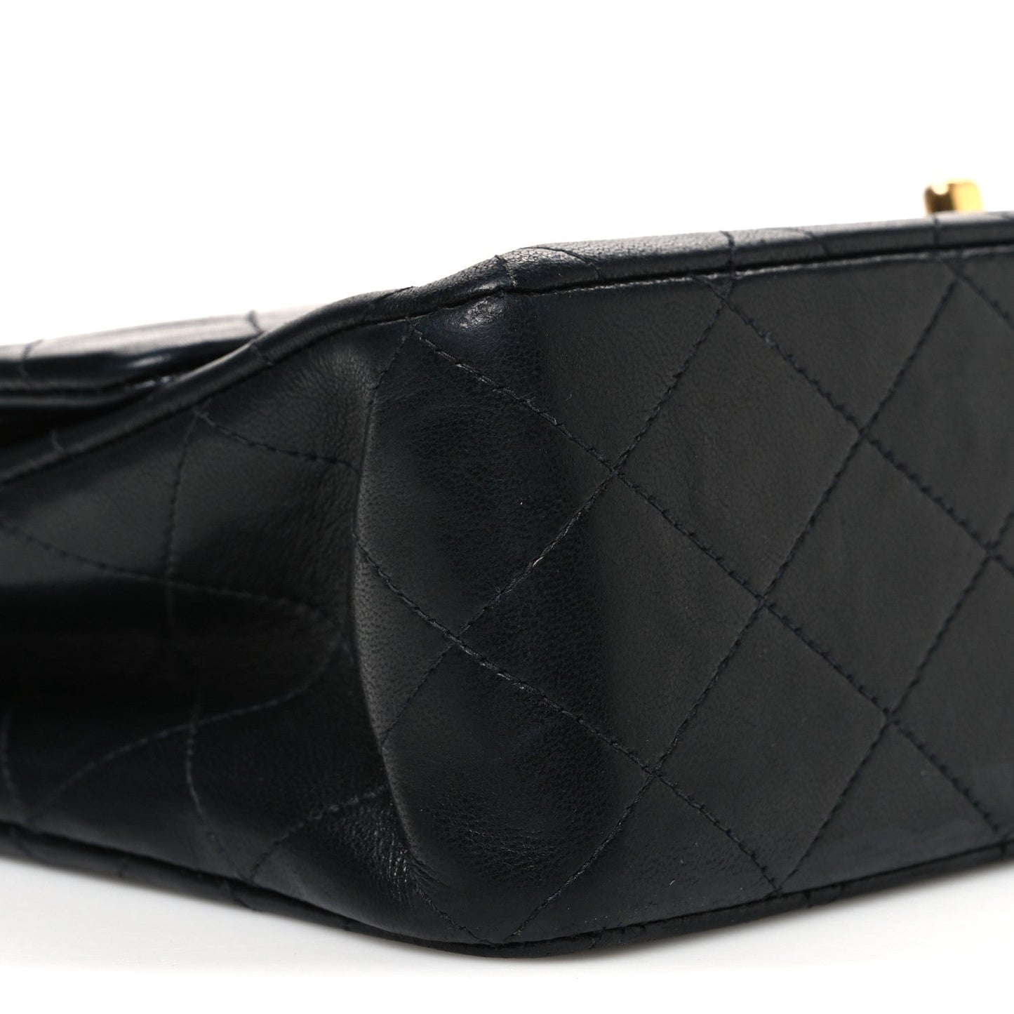 Lambskin Quilted Medium Double Flap Black
