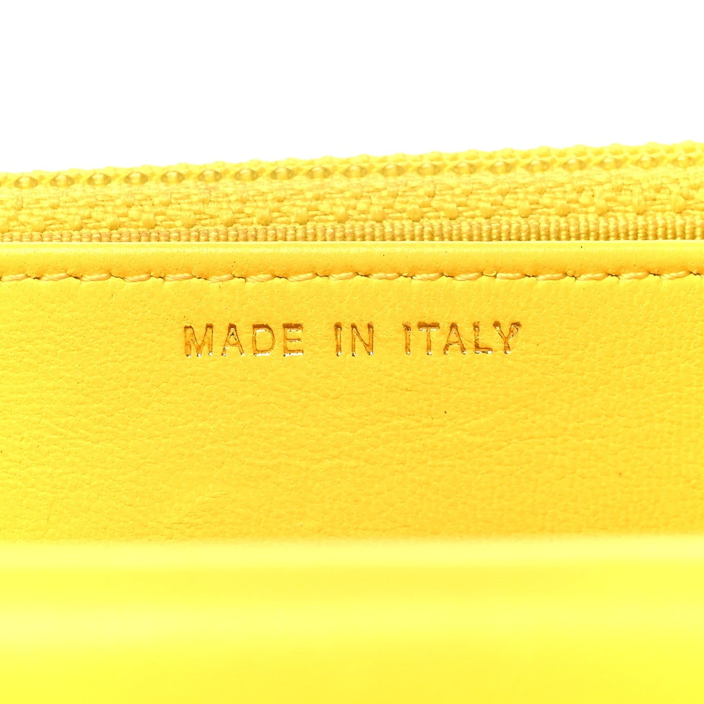 Lambskin Quilted Wallet on Chain WOC Yellow
