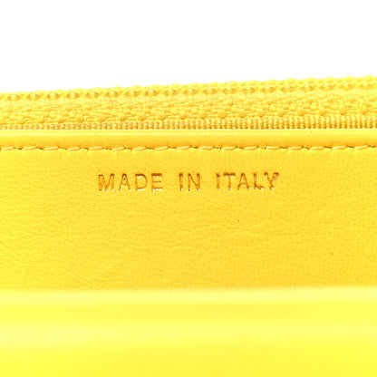 Lambskin Quilted Wallet on Chain WOC Yellow