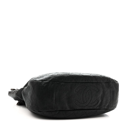 Caviar Quilted Simply CC Hobo Black