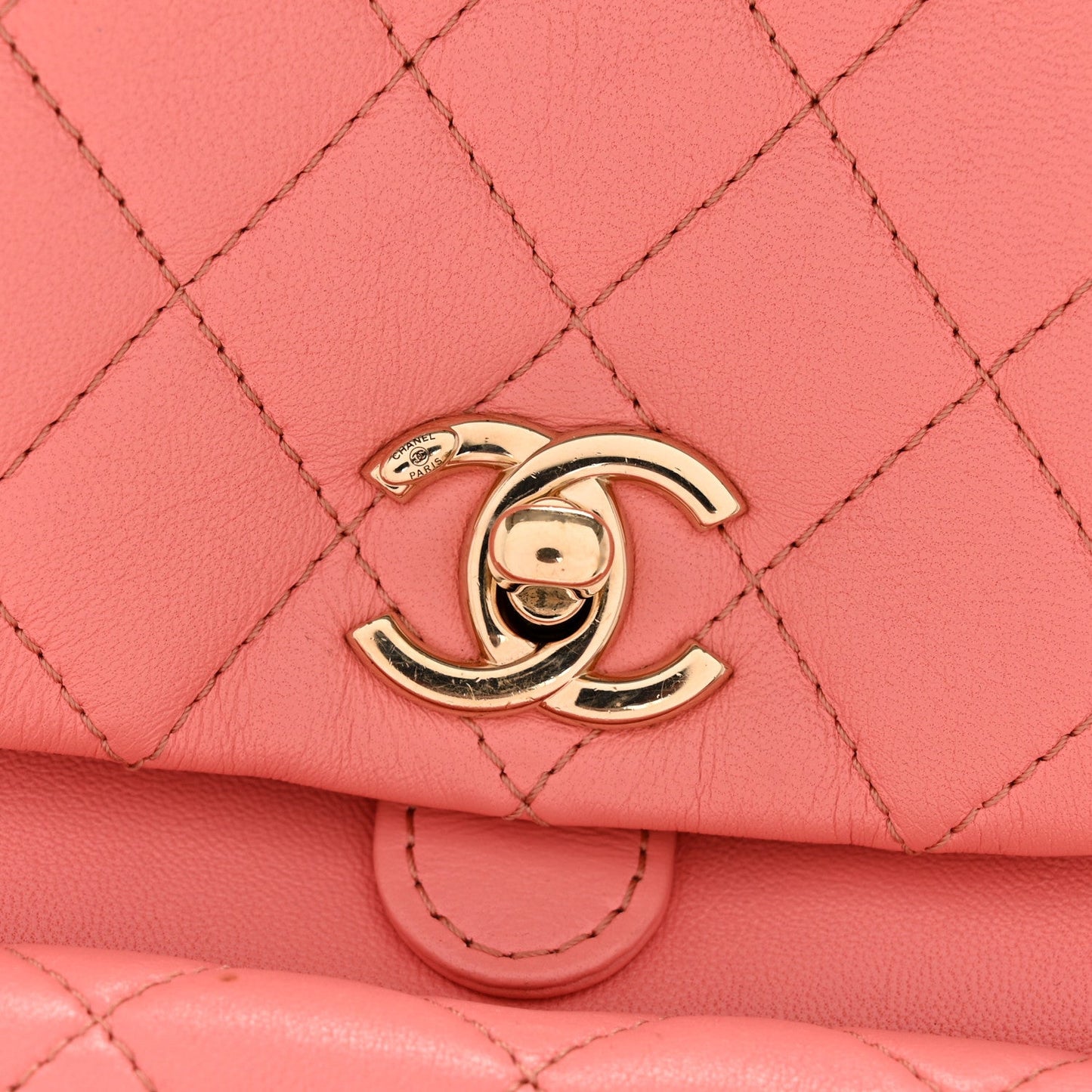 Lambskin Quilted Small Duma Drawstring Backpack Light Pink