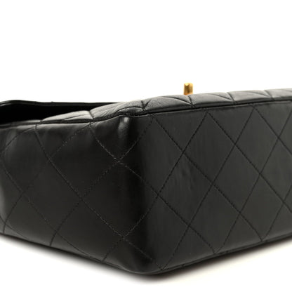 Lambskin Quilted Jumbo Single Flap Black