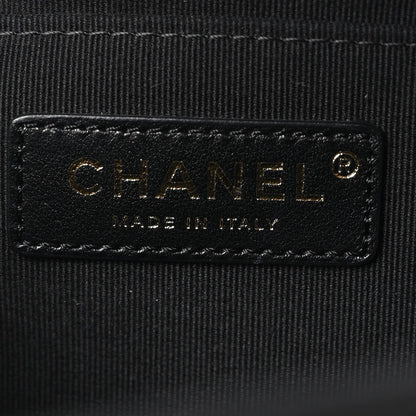Aged Calfskin Quilted Double You Backpack Black