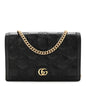 Calfskin GG Matelasse Chain Wallet Black