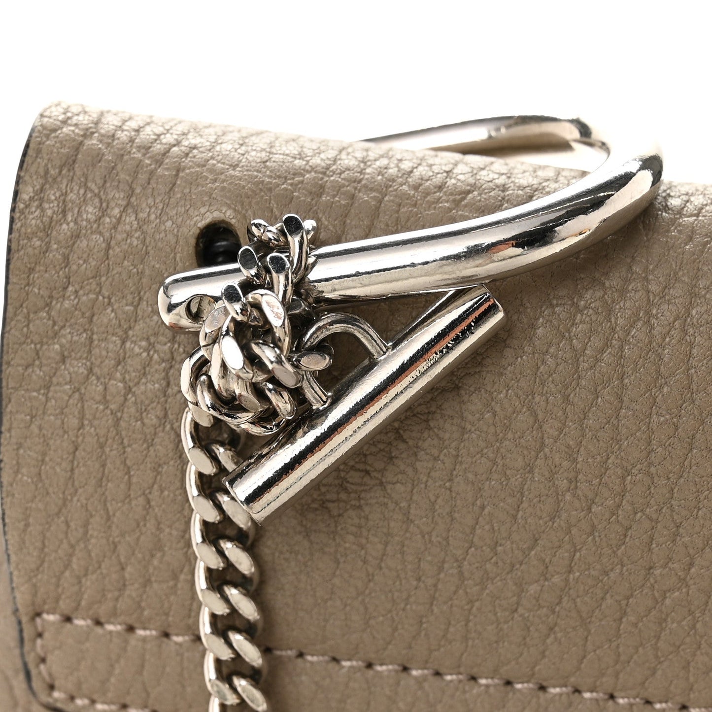 Grained Lambskin Drew Shoulder Bag Motty Grey