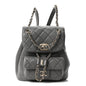 Lambskin Quilted Small Duma Drawstring Backpack Grey
