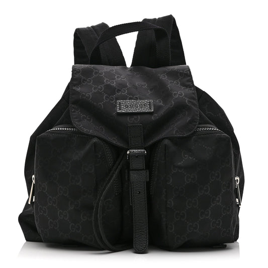 Nylon Monogram Small Single Buckle Backpack Black