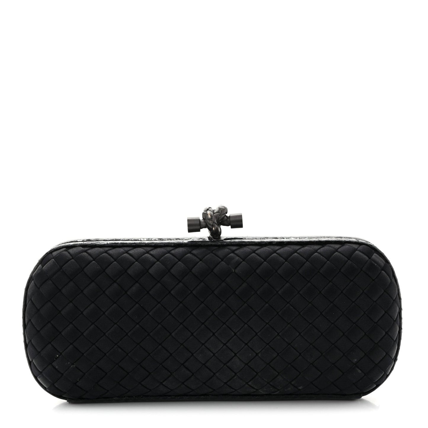 Satin Ayers Intreccio Impero Stretch Knot Clutch Black